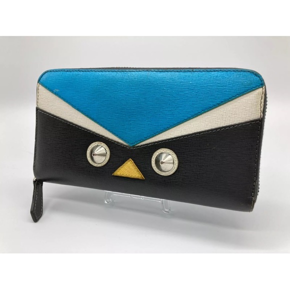 FENDI  MONSTER Round Zip Long Leather Wallet  Authentic 8M0299IDR1587032 - Picture 1 of 15